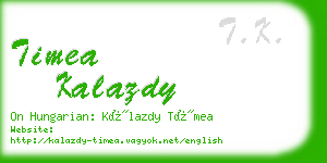timea kalazdy business card